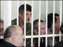 Арештанти: російські офіцери, звинувачені у шпигунстві в Грузії