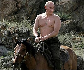 Vladimir Putin on a horse