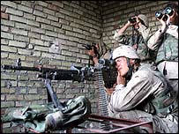 Necef'teki Amerikan askerleri