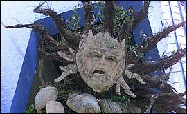 The Green Man sculpture at The Custard factory