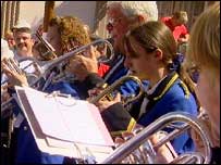 Brass band at Durham Miners' Gala