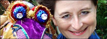 Veronica Needa and her dragon puppet