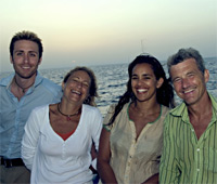 The team (L-R: Philippe Cousteau Jr, Lucy Blue, Tooni Mahto and Paul Rose) travel to the Indian Ocean, which covers 13 per cent of Earth's surface