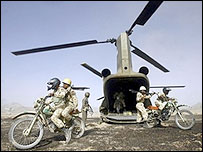 سربازان موتور سوار در رزمايش ضربت ذوالفقار