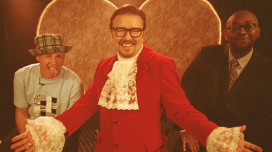 David Brent in Christmas costume