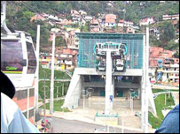 The cable car in Medellin, Colombia