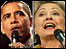Thượng nghị sỹ Clinton và Obama 