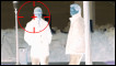 Infa-red image with a gun target on a man's head 
