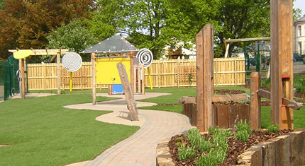 The Sensory Garden at the Playtrail, which provides stimulation to the senses of touch, smell, hearing, and sight.