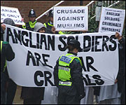 Anti-war protesters at the march
