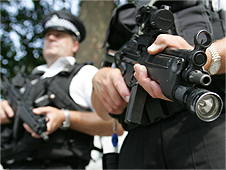 Armed police in London