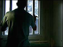 Young offender from Panorama's Jailed for a Knife looking out of a window