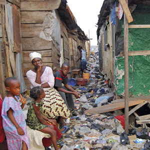 a family in a slum