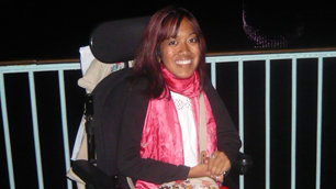 Laura by the river Thames in London, where she goes to university