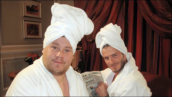 James Corden and David Beckham