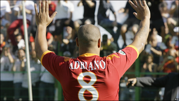 Adriano failed to make an impact at Roma after signing for the club amid much fanfare.