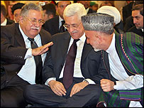 کرزی و طالبانی در دو طرف محمود عباس در رياض- عکس از آرشيو