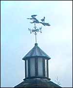 Witch weather vane in Lower Quinton