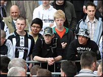 NUFC fans outside St James' Park