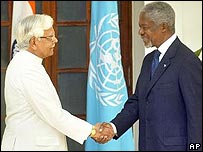 کوفی عنان نٹور سنگھ کے ساتھ