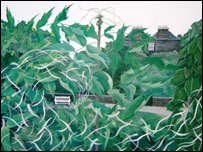 A painting of a garden