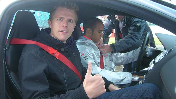 Jake and Lewis get strapped in