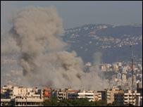 Beyrut'un üzerinde dumanlar yükseliyro