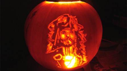 A pumpkin carving by Jack Penketh
