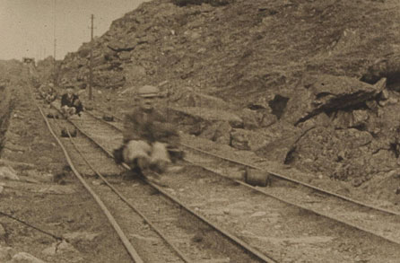 Still taken from Y Chwarelwr. Photo courtesy of National Screen and Sound Archive of Wales - Archif Genedlaethol Sgrin a Sain Cymru