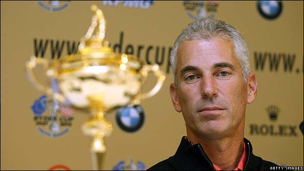 United States Ryder Cup captain Corey Pavin meets the press
