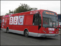 BBC Bus with new livery