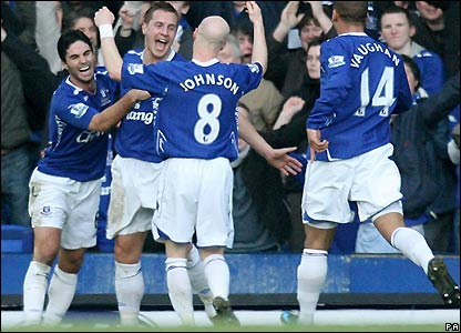 埃弗顿庆祝进球