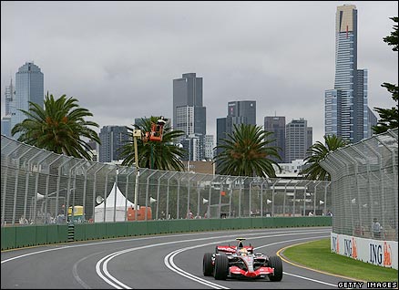 Lewis Hamilton in action at Albert Park