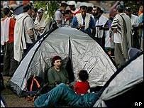 Maniefstantes acampados