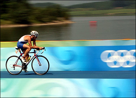 Britain'sTim Don was a lonely figure in the cycling