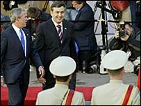 George Bush a Michail Saakašvili