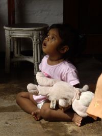 Isabel on the veranda watching it all happen