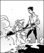 close up of frame from graphic novel