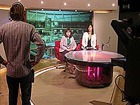 Filming the news report