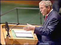 Bush BM Genel Kurulu'na hitap ediyor