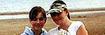 Faye Horsfield and friend at the beach