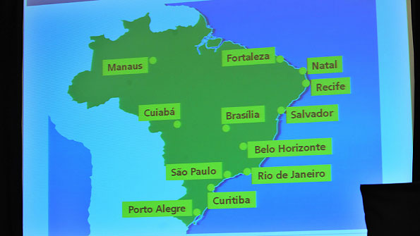 The World Cup 2014 takes in host cities speard far apart.