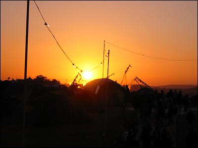 Sunset at Glastonbury 2002