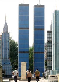 بیجنگ میں ورلڈ ٹریڈ سینٹر کا ایک ماڈل