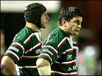 Leicester Tigers' Martin Corry and Ben Kay