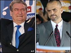 Kryeministri demokrat Sali Berisha dhe kreu i opozitës Socialiste Edi Rama