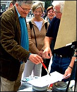 David Hockney (left) and Frank Halliday