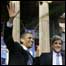 Os senadores democratas Barack Obama, pré-candidato à Presidência dos EUA, e John Kerry, ex-candidato à Presidência