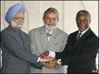Manmohan Singh, Luiz Inacio Lula da Silva and Thabo Mbeki