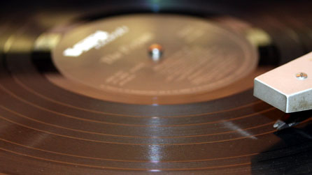 Vinyl record on a turntable